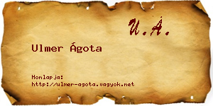 Ulmer Ágota névjegykártya